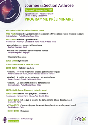 Journée nationale de la Section Éducation Thérapeutique de la Société Française de Rhumatologie - ETP - 2025